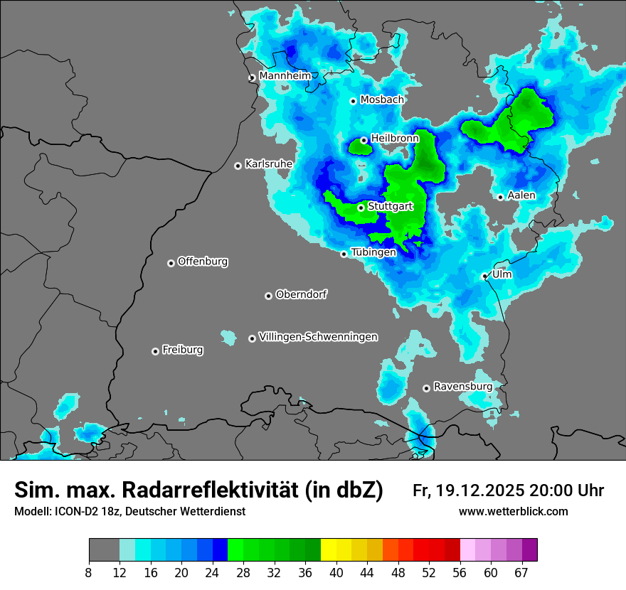 Modellkarten Simuliertes Radarbild