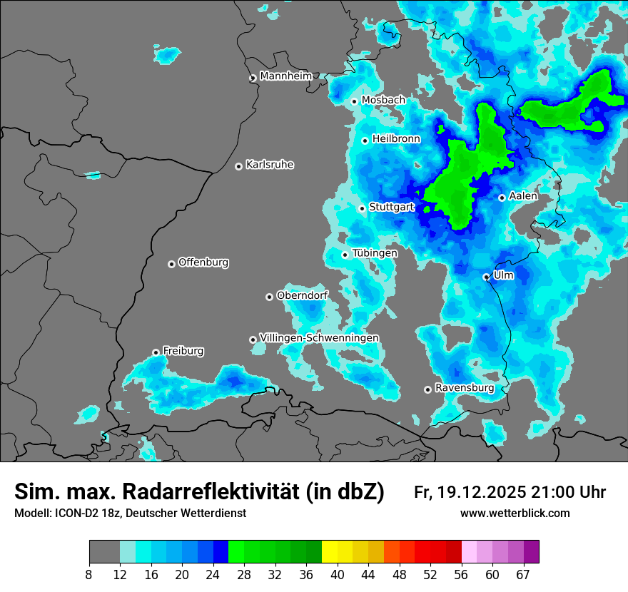 Modellkarten Simuliertes Radarbild