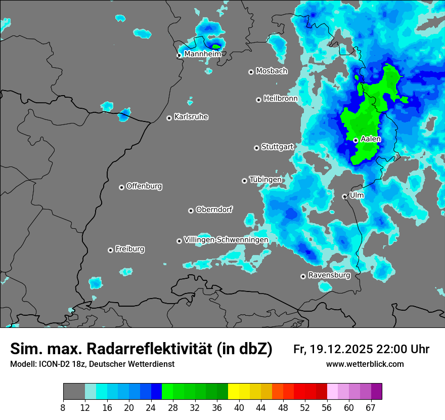 Modellkarten Simuliertes Radarbild