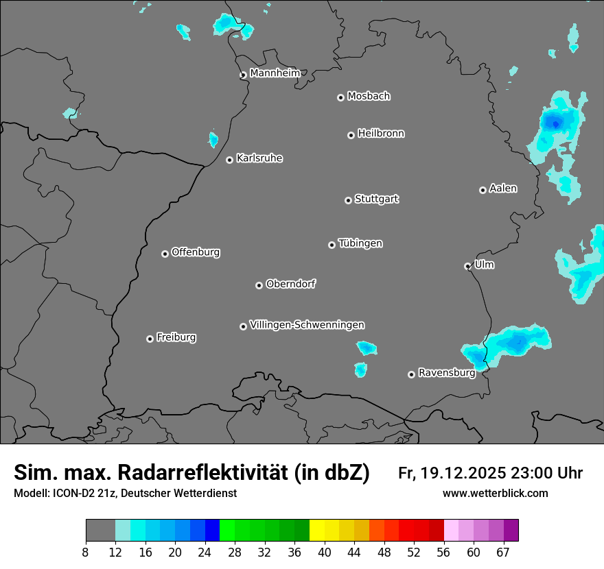 Modellkarten Simuliertes Radarbild
