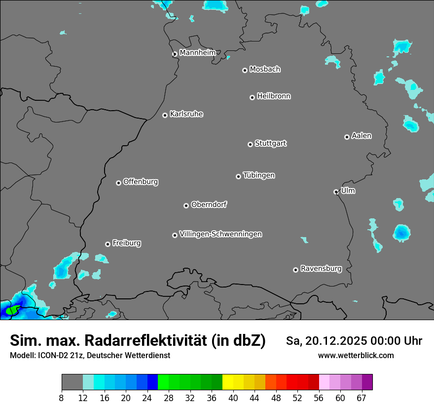 Modellkarten Simuliertes Radarbild