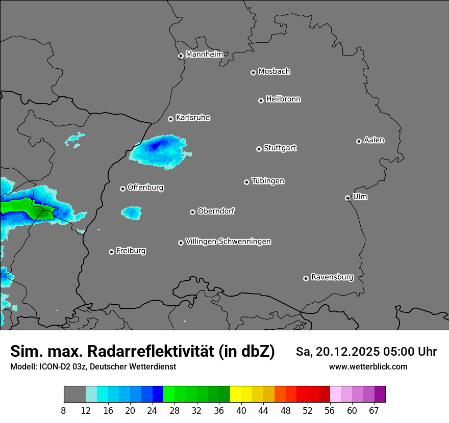 Modellkarten Simuliertes Radarbild