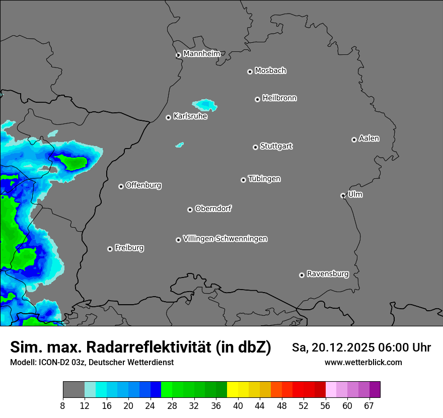 Modellkarten Simuliertes Radarbild