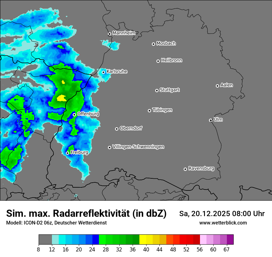 Modellkarten Simuliertes Radarbild