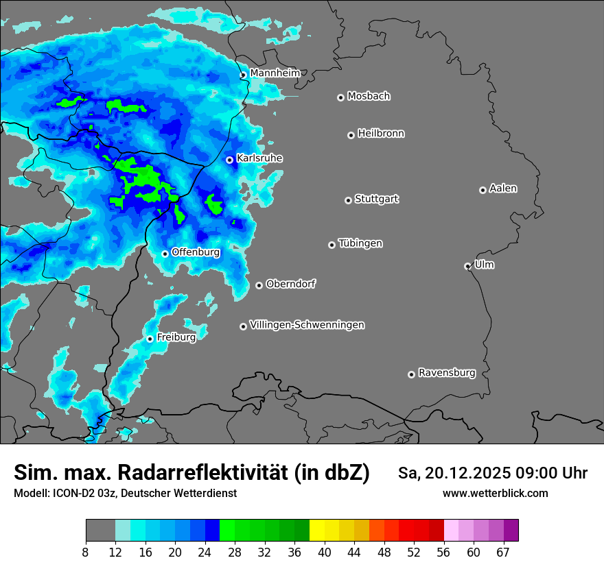 Modellkarten Simuliertes Radarbild