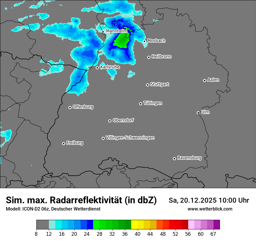 Modellkarten Simuliertes Radarbild
