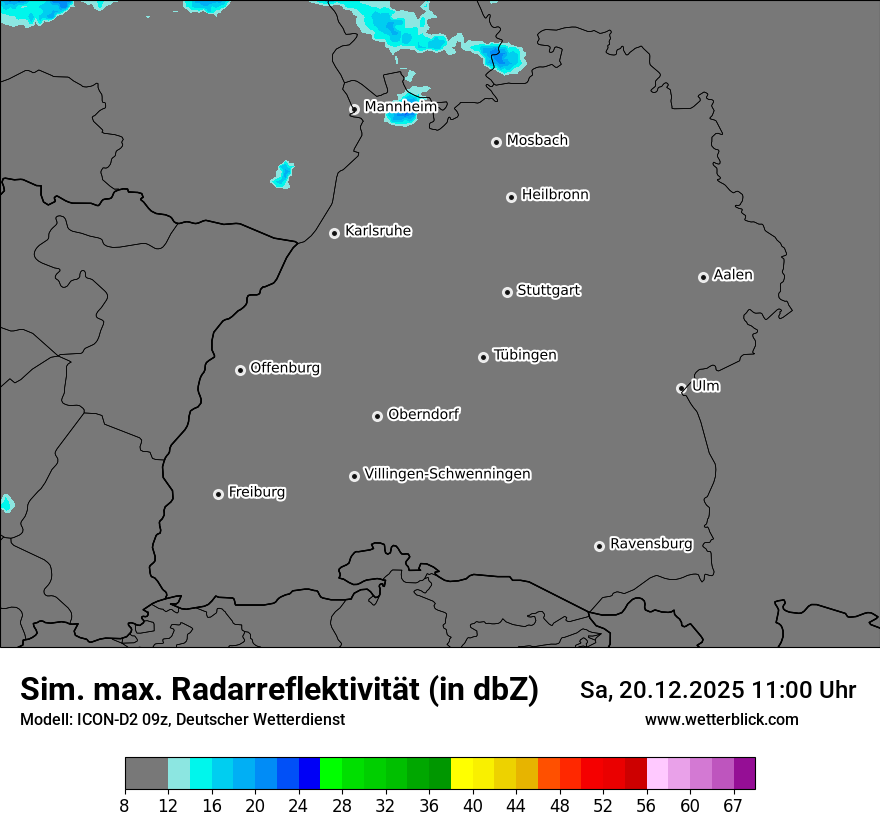 Modellkarten Simuliertes Radarbild
