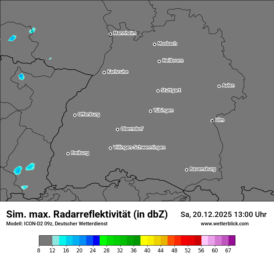 Modellkarten Simuliertes Radarbild