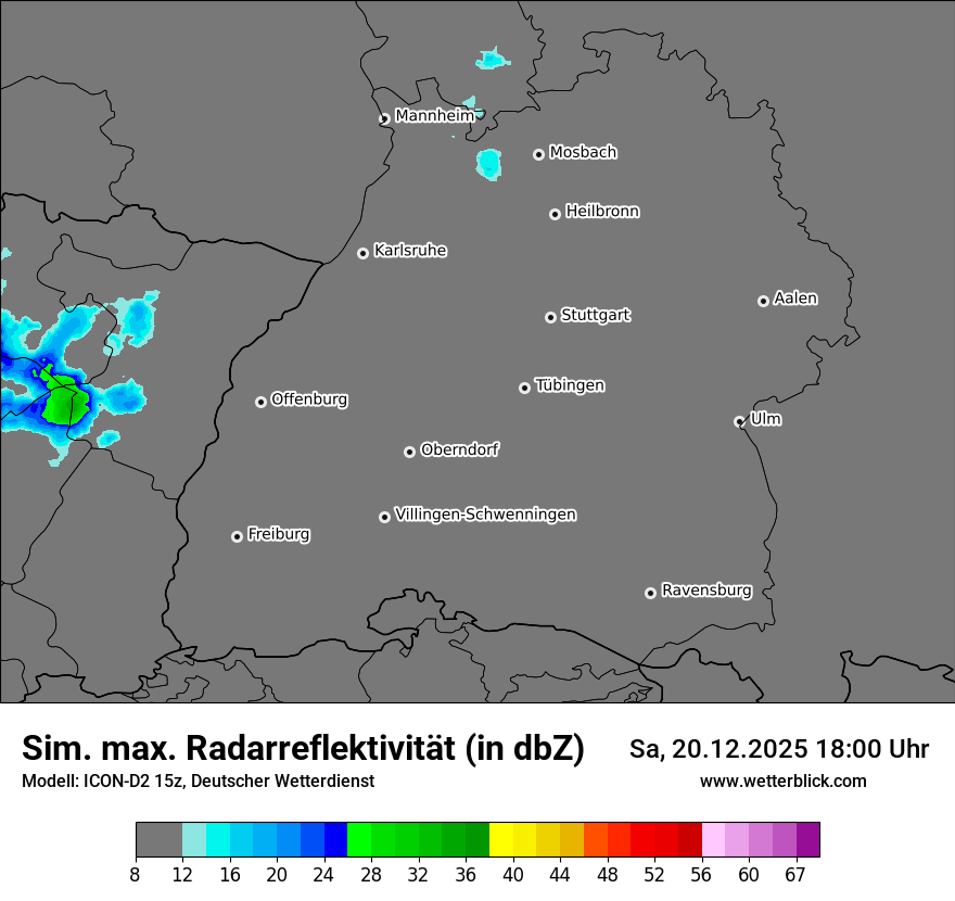 Modellkarten Simuliertes Radarbild