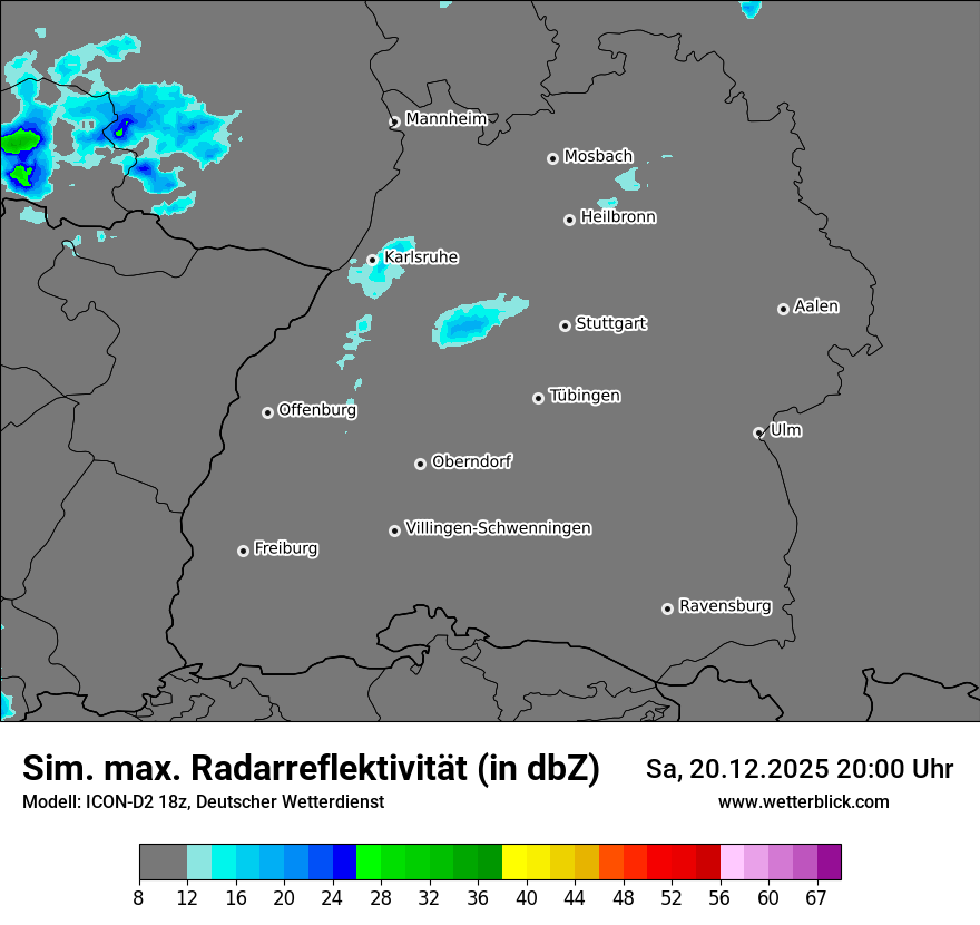 Modellkarten Simuliertes Radarbild