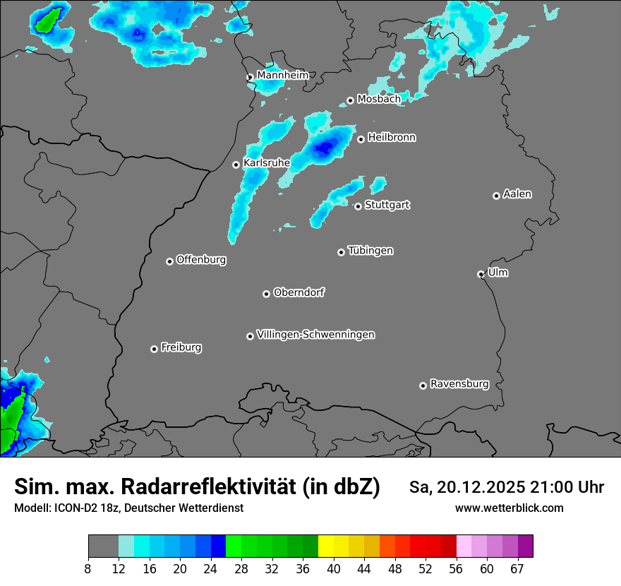 Modellkarten Simuliertes Radarbild