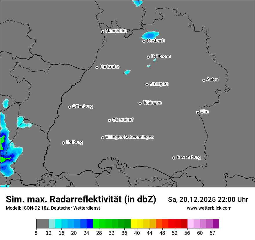 Modellkarten Simuliertes Radarbild