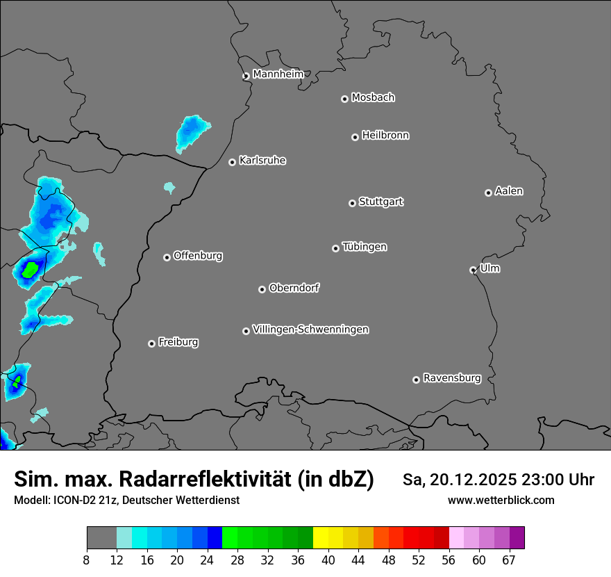 Modellkarten Simuliertes Radarbild