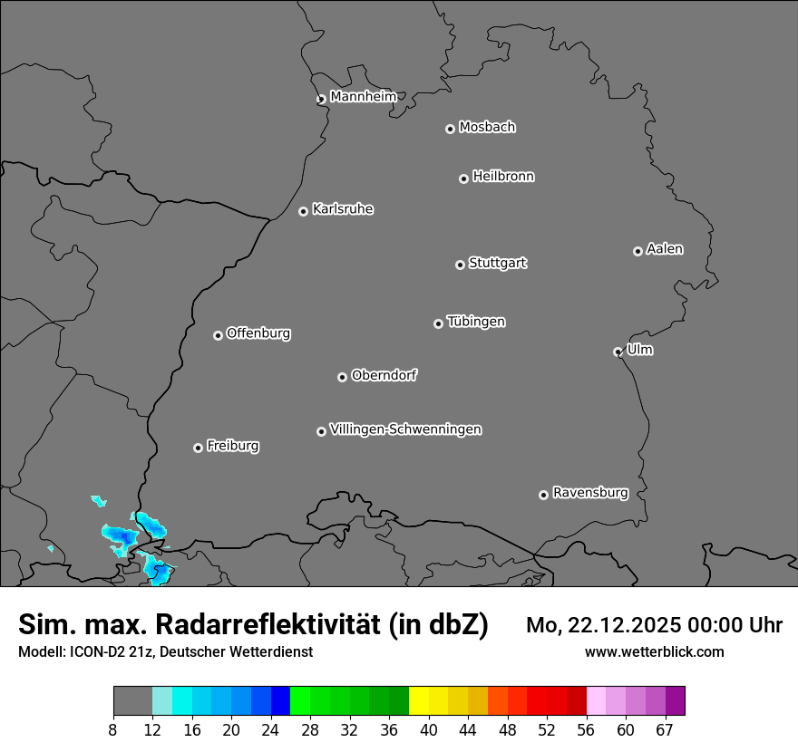 Modellkarten Simuliertes Radarbild