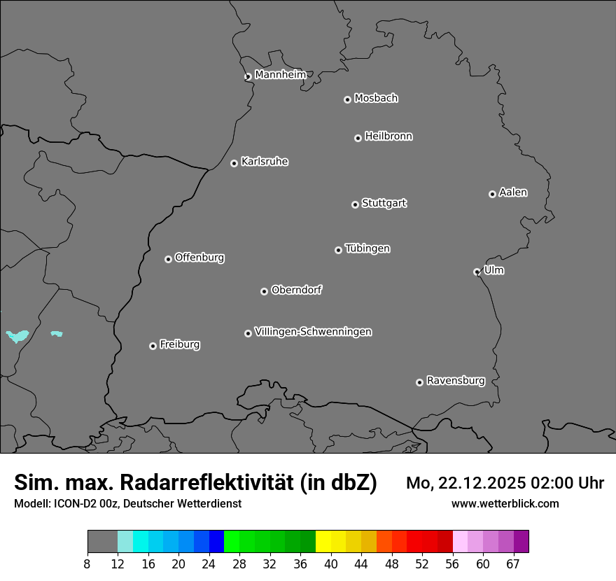 Modellkarten Simuliertes Radarbild
