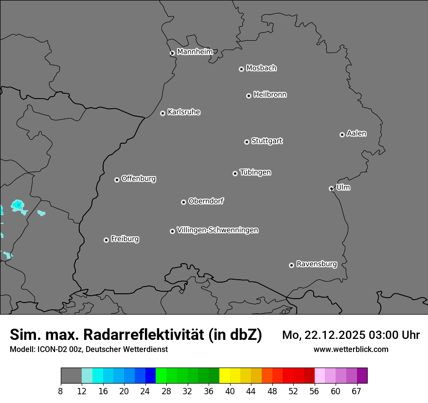 Modellkarten Simuliertes Radarbild