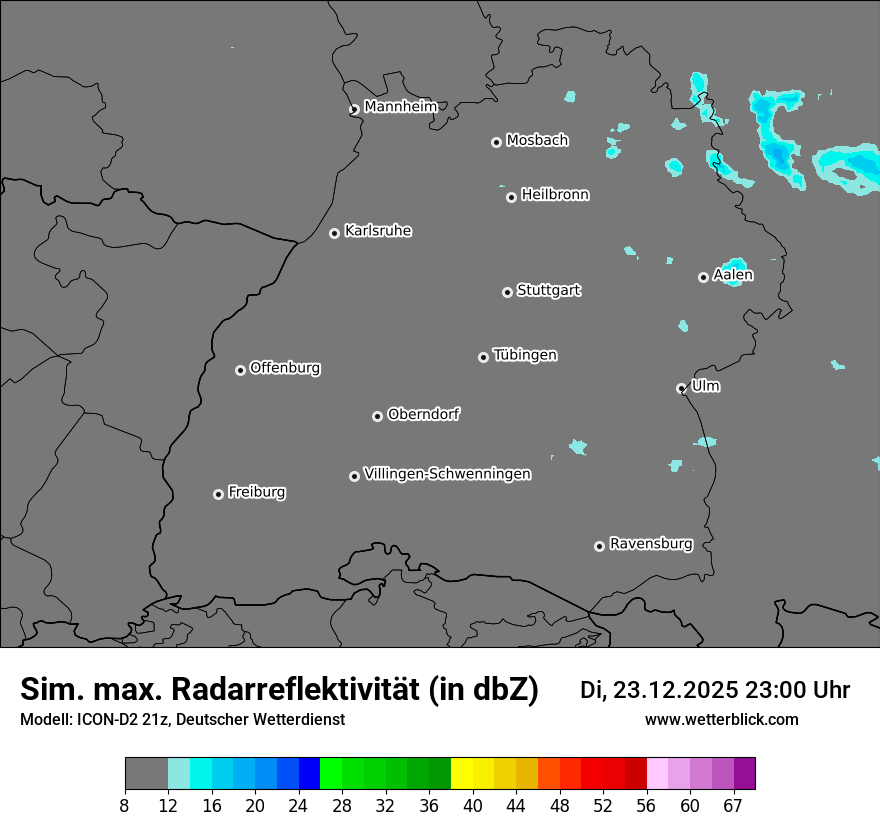 Modellkarten Simuliertes Radarbild