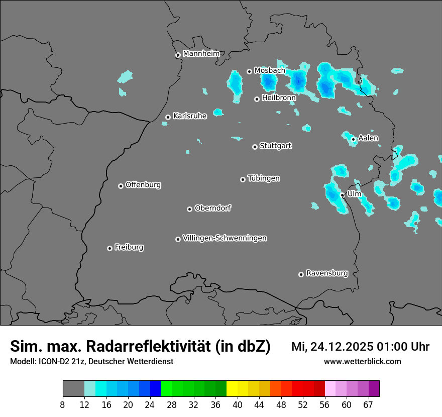 Modellkarten Simuliertes Radarbild