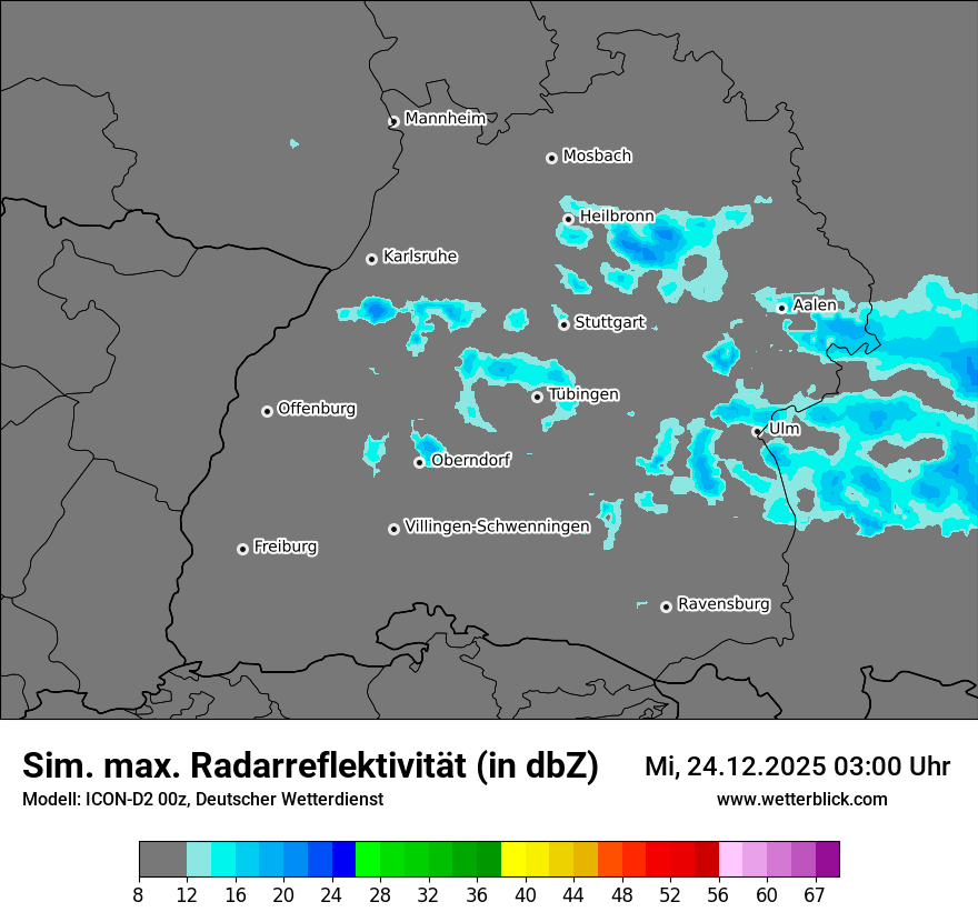 Modellkarten Simuliertes Radarbild
