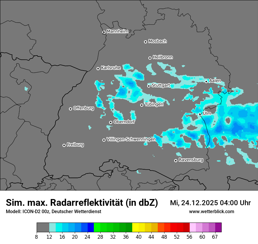 Modellkarten Simuliertes Radarbild