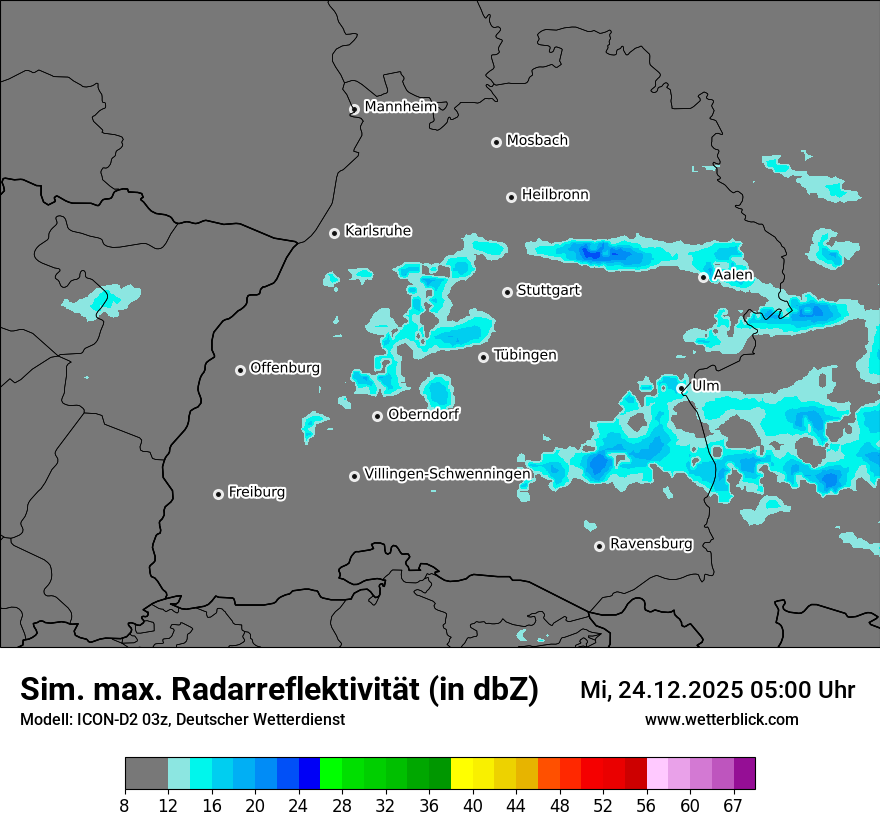 Modellkarten Simuliertes Radarbild