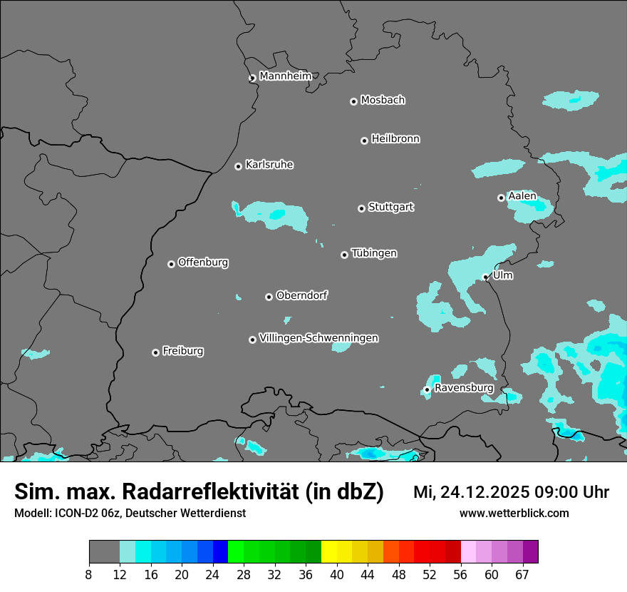 Modellkarten Simuliertes Radarbild