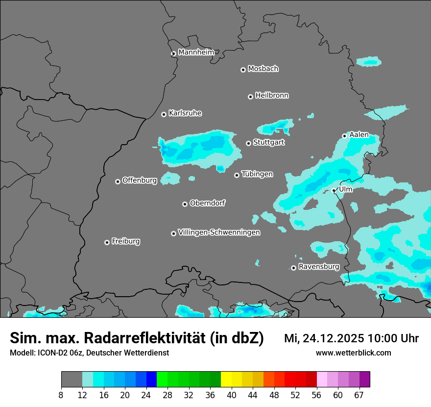 Modellkarten Simuliertes Radarbild