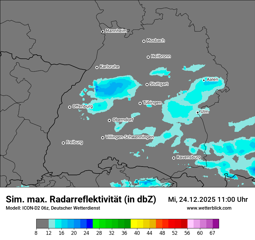 Modellkarten Simuliertes Radarbild