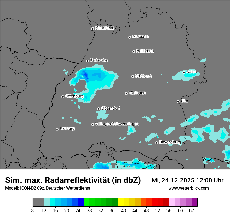 Modellkarten Simuliertes Radarbild