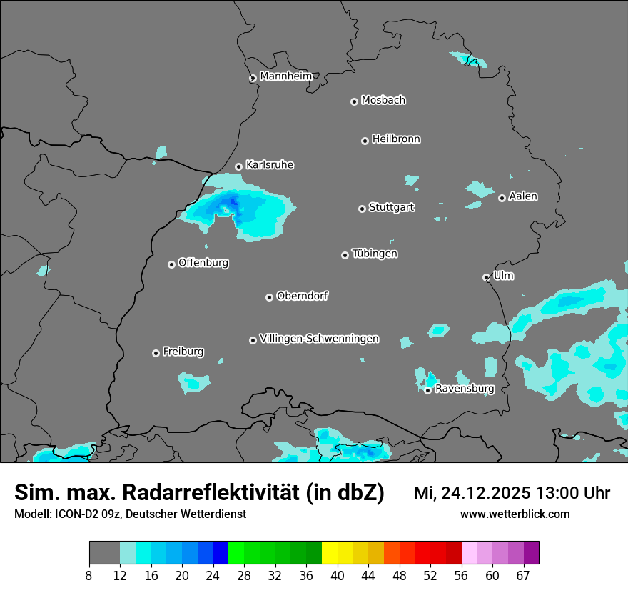 Modellkarten Simuliertes Radarbild