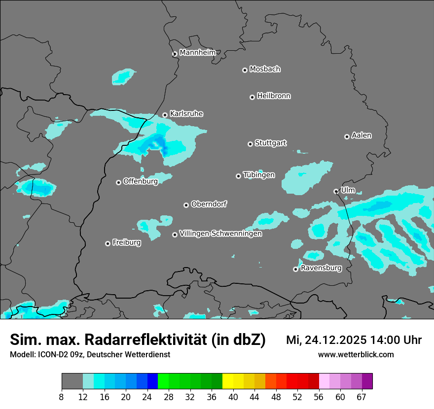 Modellkarten Simuliertes Radarbild