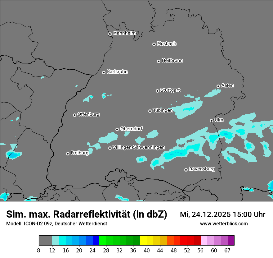 Modellkarten Simuliertes Radarbild