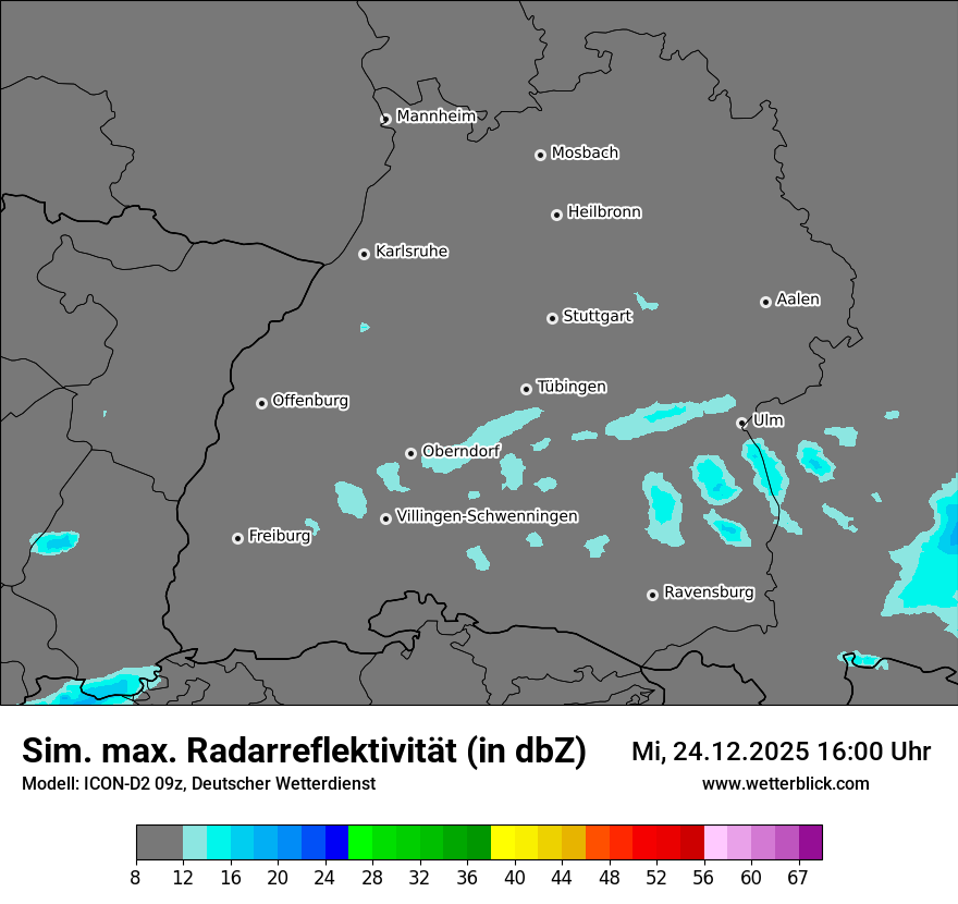 Modellkarten Simuliertes Radarbild