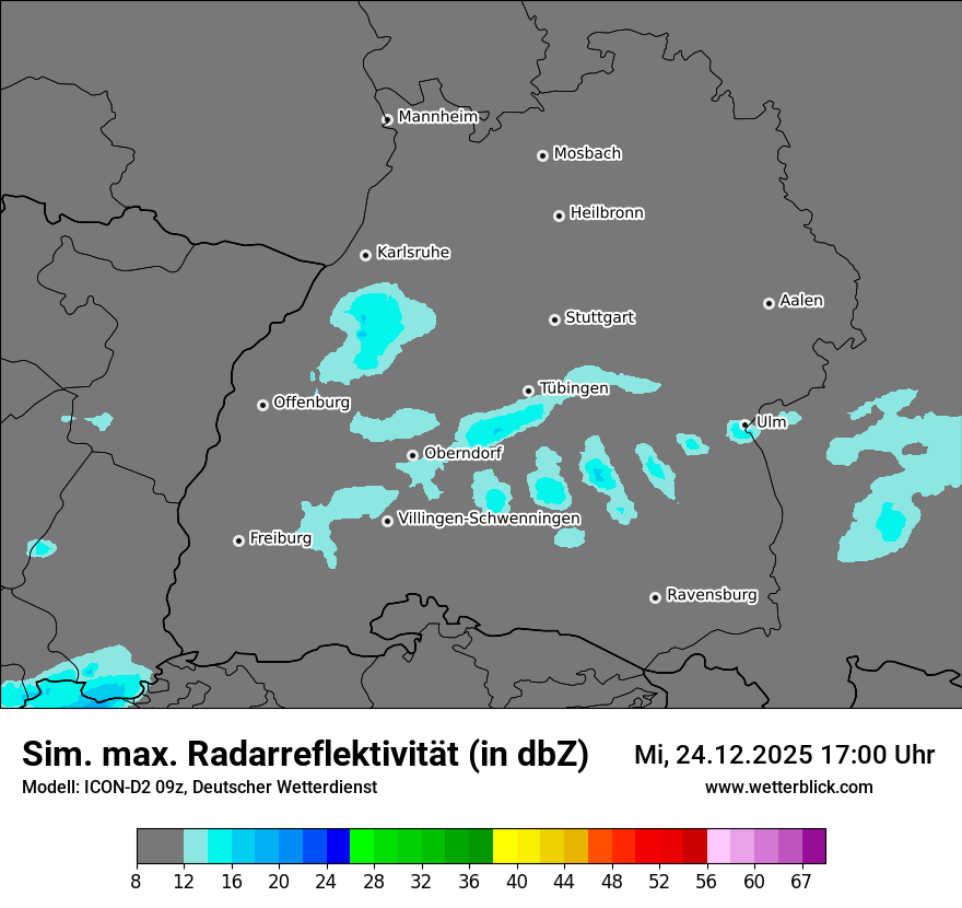 Modellkarten Simuliertes Radarbild