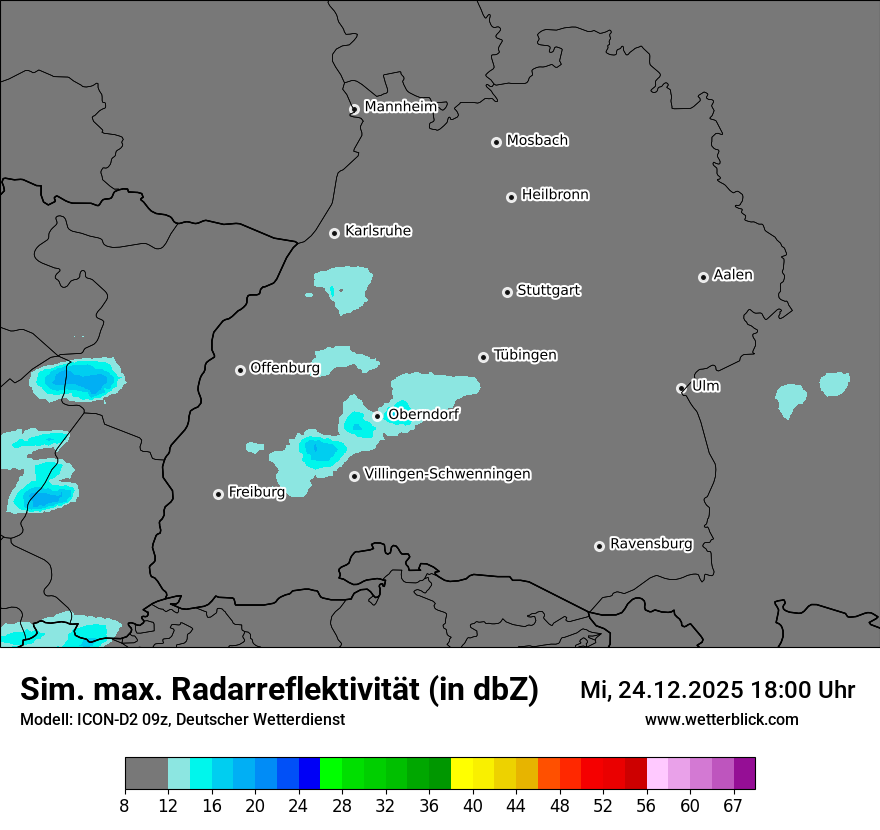 Modellkarten Simuliertes Radarbild