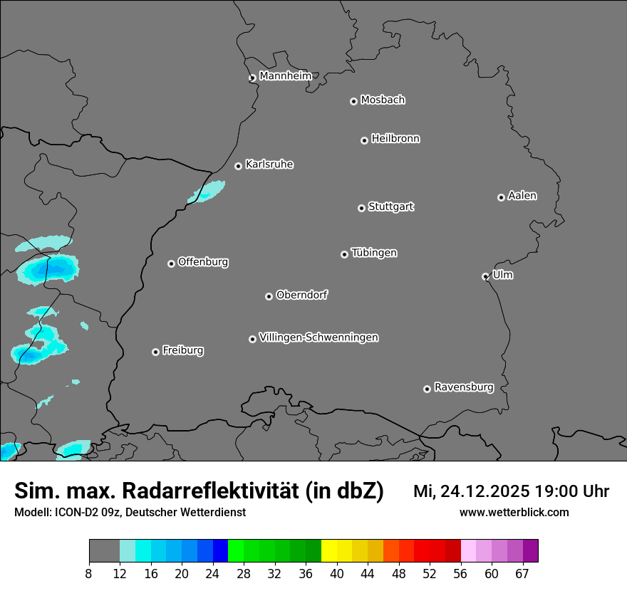 Modellkarten Simuliertes Radarbild