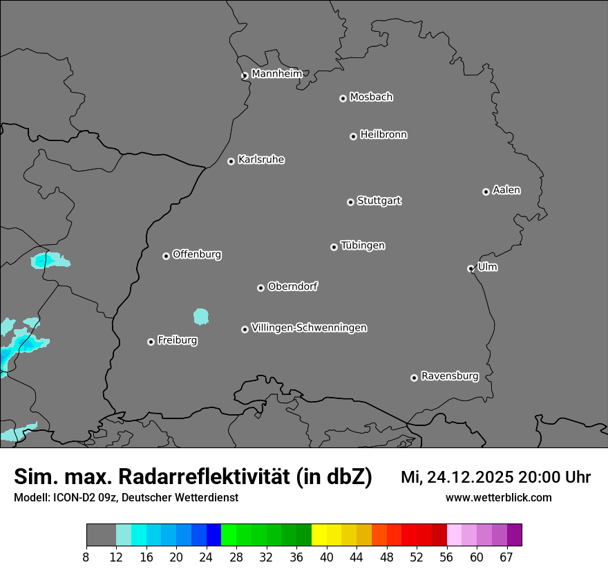 Modellkarten Simuliertes Radarbild