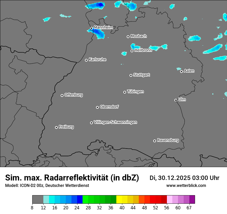 Modellkarten Simuliertes Radarbild