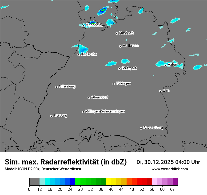 Modellkarten Simuliertes Radarbild