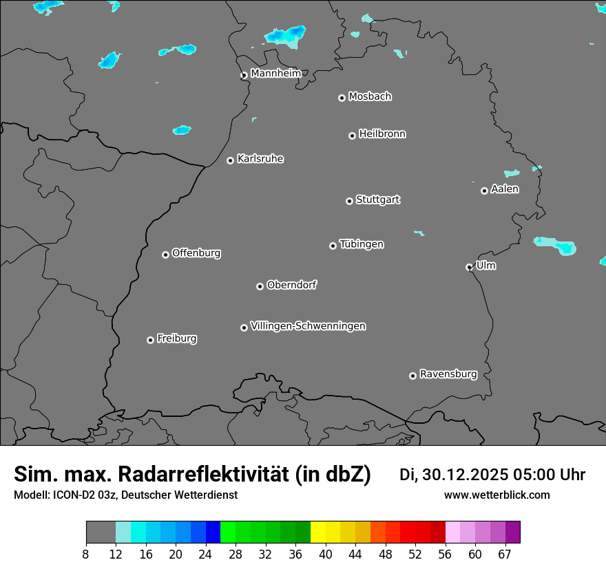 Modellkarten Simuliertes Radarbild