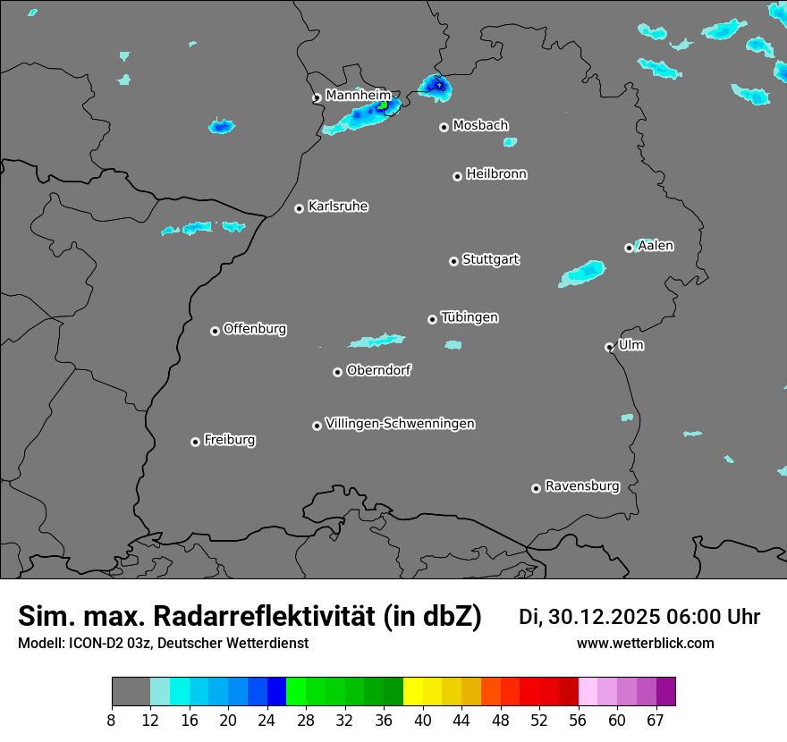 Modellkarten Simuliertes Radarbild