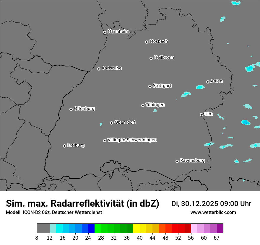 Modellkarten Simuliertes Radarbild