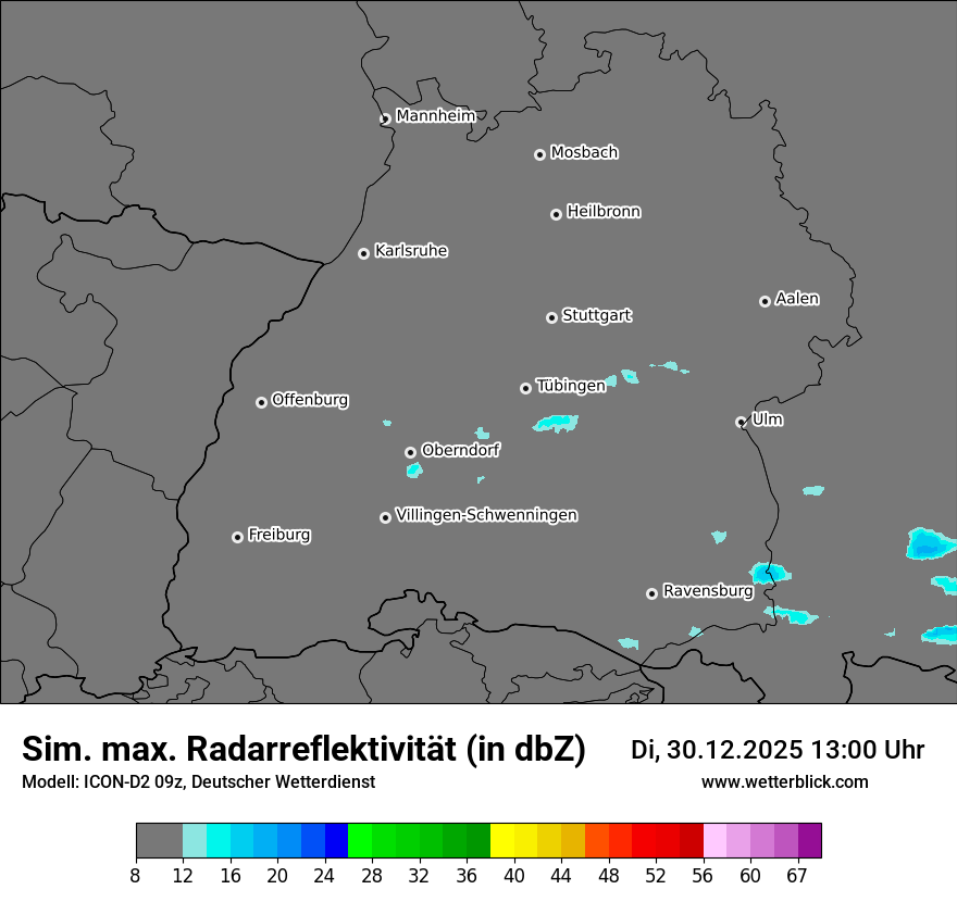 Modellkarten Simuliertes Radarbild