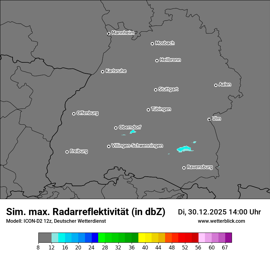 Modellkarten Simuliertes Radarbild