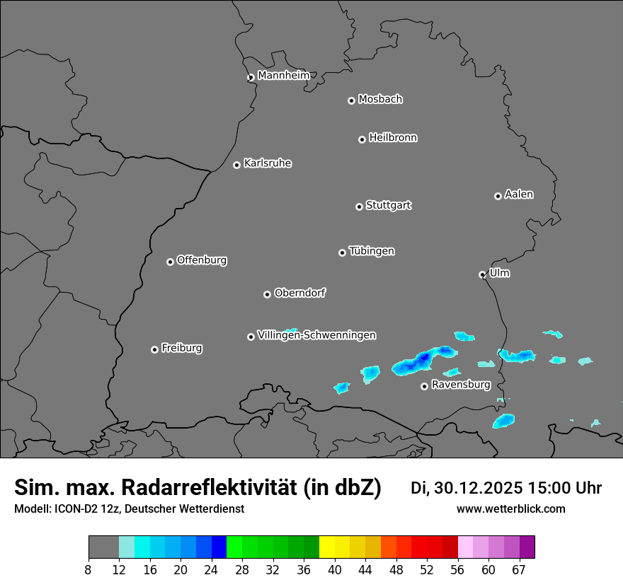 Modellkarten Simuliertes Radarbild