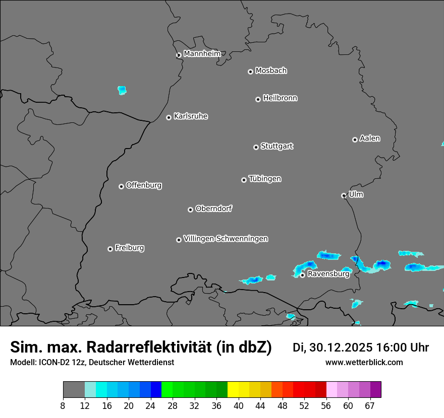 Modellkarten Simuliertes Radarbild