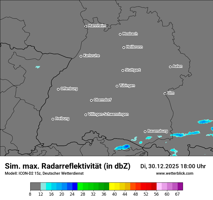 Modellkarten Simuliertes Radarbild
