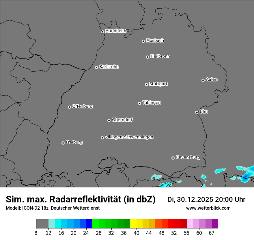 Modellkarten Simuliertes Radarbild