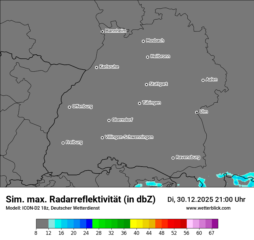Modellkarten Simuliertes Radarbild