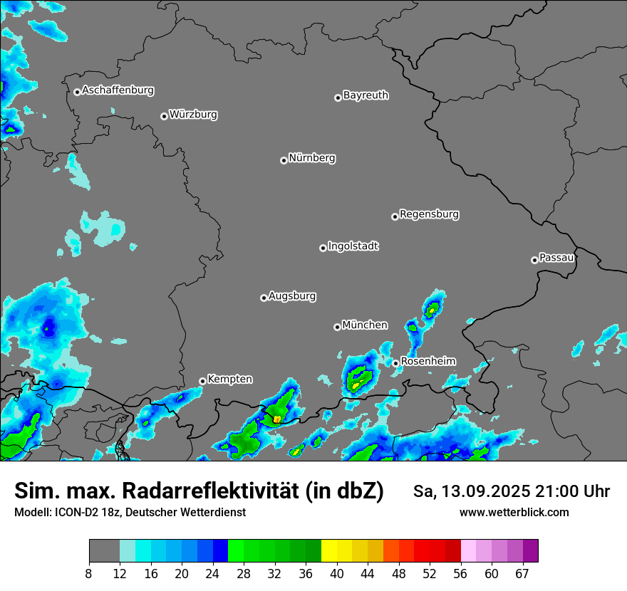 Modellkarten Simuliertes Radarbild